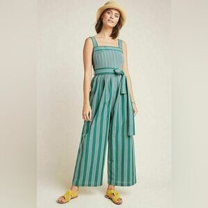 Anthropologie Payal Pratap Striped Overall Jumper Size 6 Boho Linen